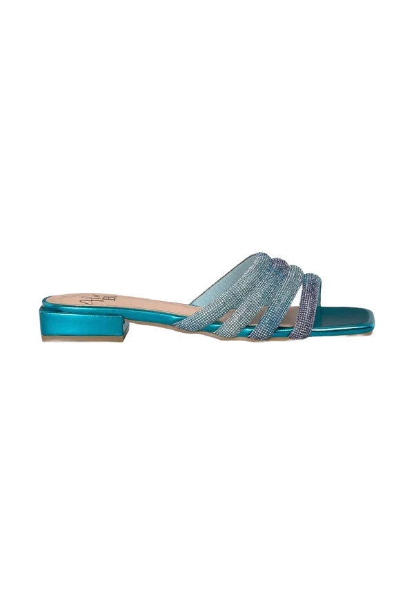 Pantolette flach - azul