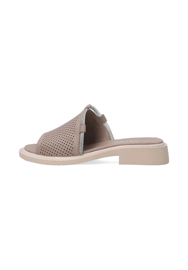 Pantolette flach - beige