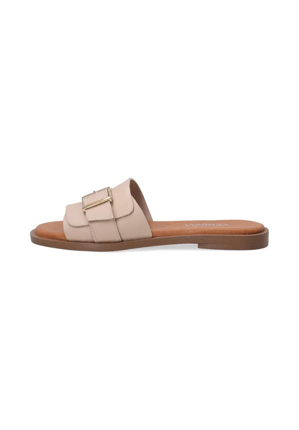 Pantolette flach - beige