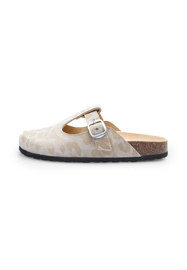 Pantolette flach - beige