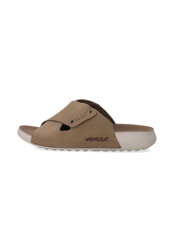 Pantolette flach - beige
