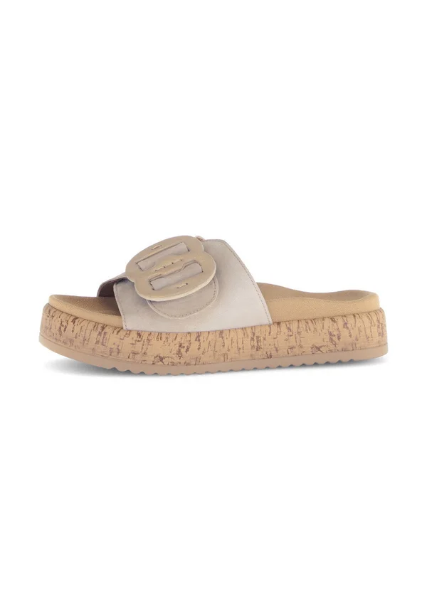Pantolette flach - beige