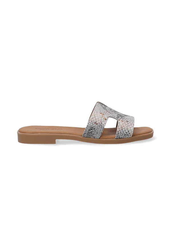Pantolette flach - beige