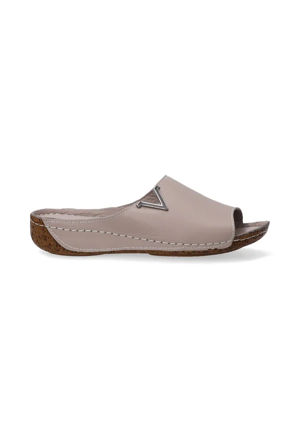 Pantolette flach - beige