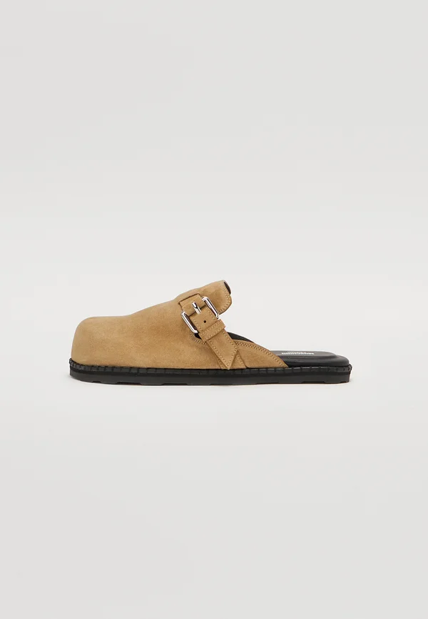 Pantolette flach - beige