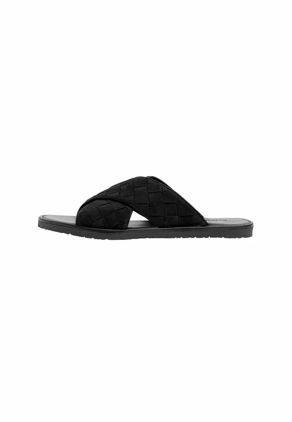 Pantolette flach - black suede
