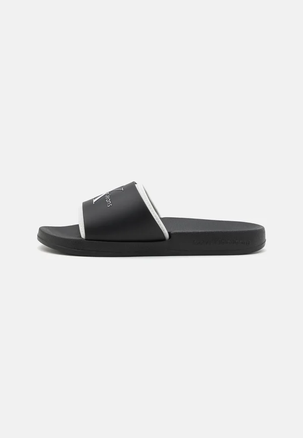 Pantolette flach - black/bright white