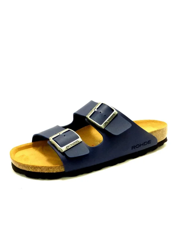 Pantolette flach - blau