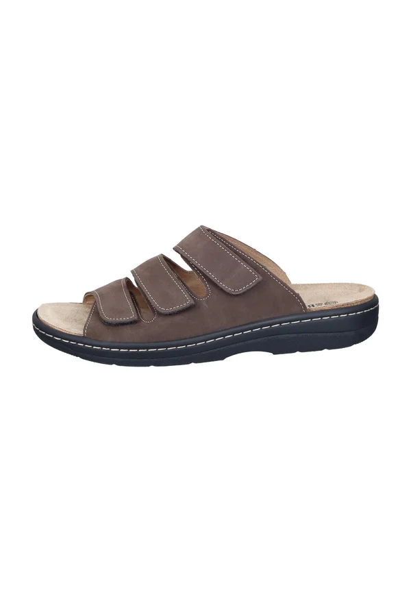 Pantolette flach - braun