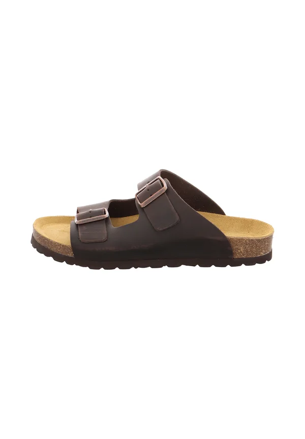 Pantolette flach - braun