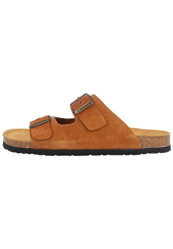 Pantolette flach - braun