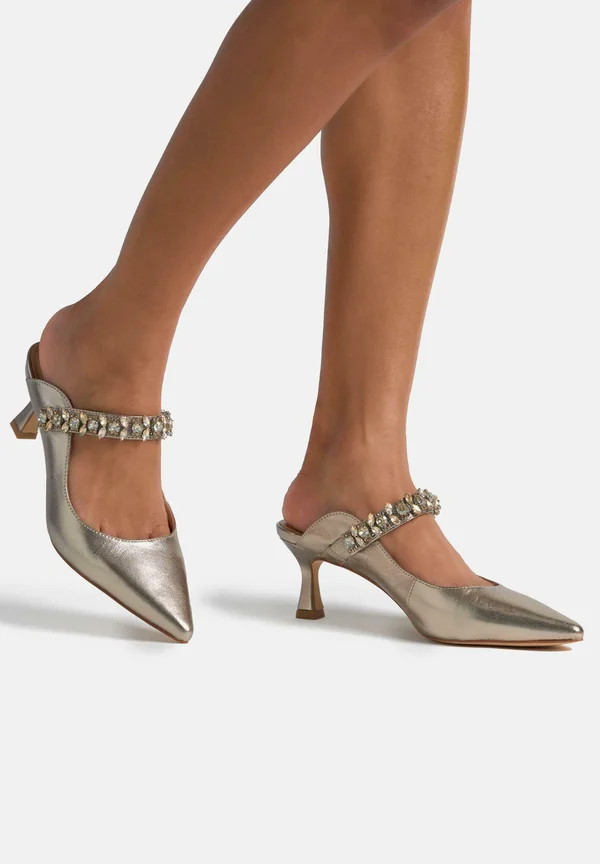 Pantolette flach - bronze