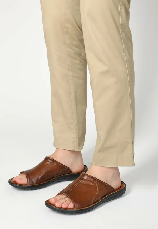 Pantolette flach - bronze