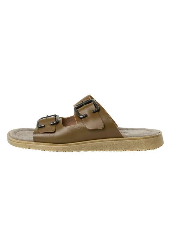 Pantolette flach - brown leather