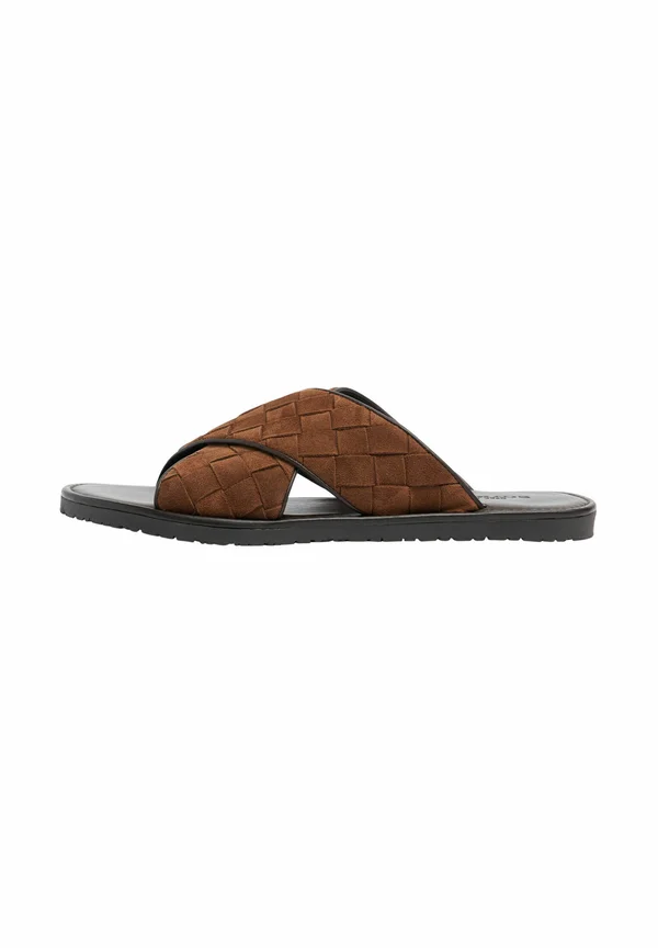 Pantolette flach - brown suede