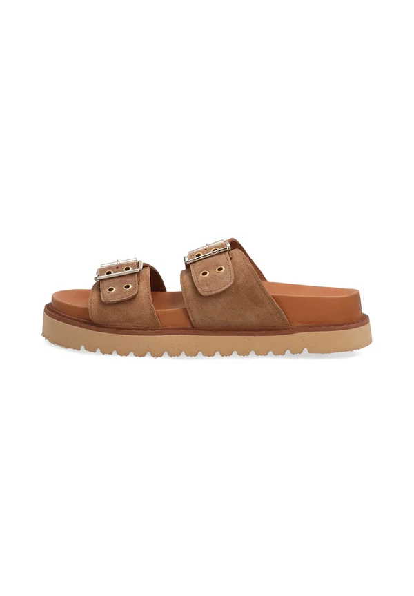 Pantolette flach - brown