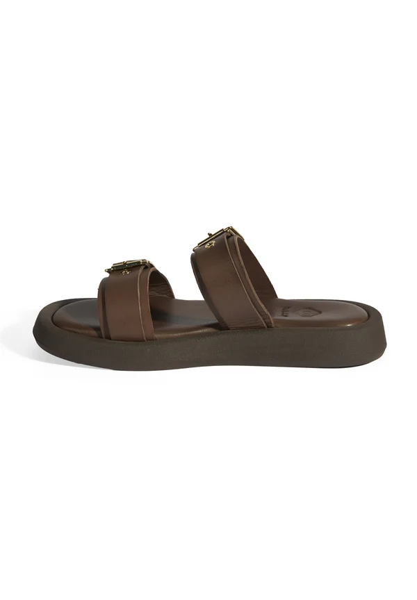 Pantolette flach - brown