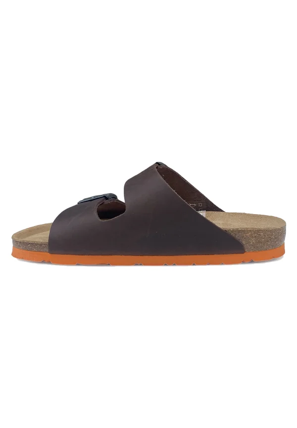 Pantolette flach - bruin
