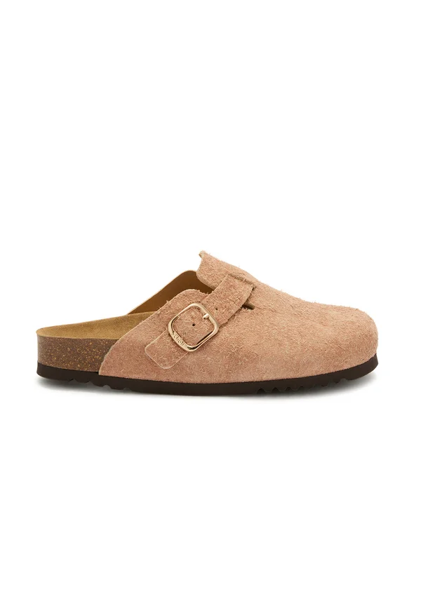 Pantolette flach - camel