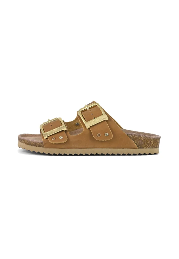 Pantolette flach - camel