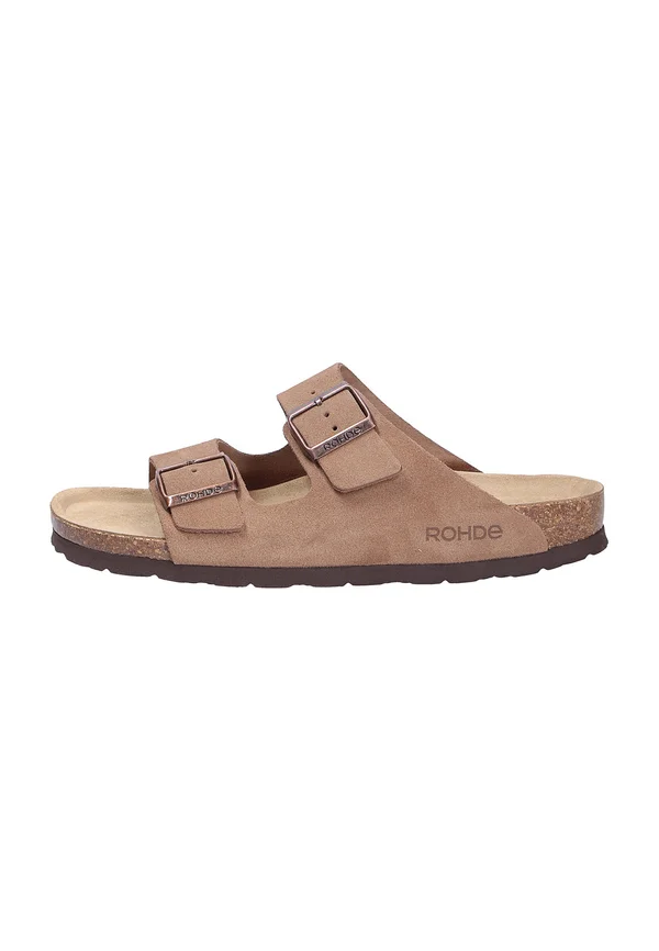 Pantolette flach - camel