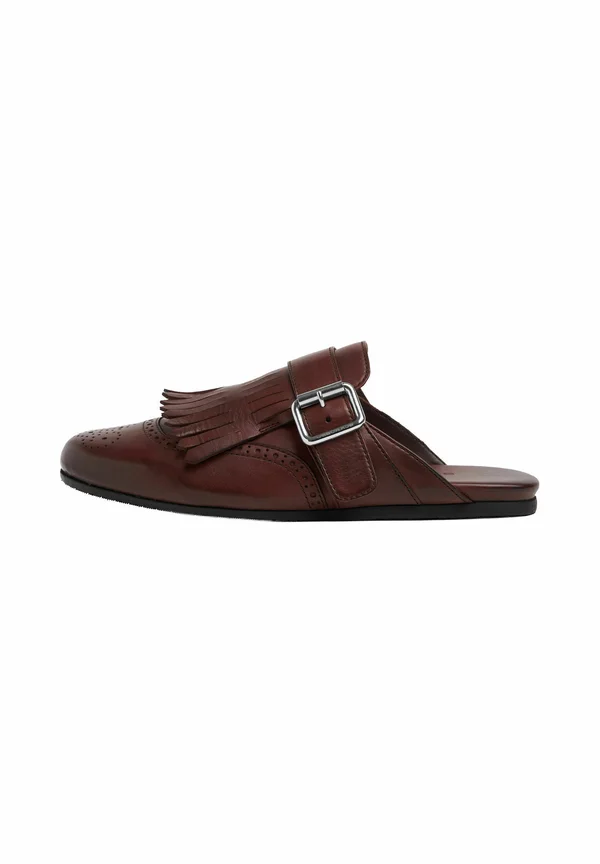 Pantolette flach - cognac - calf