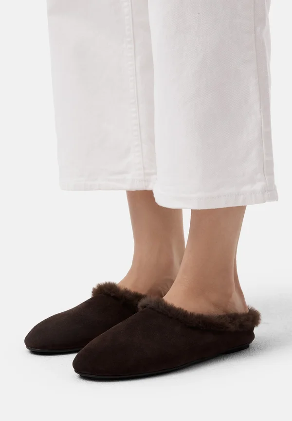 Pantolette flach - dark brown