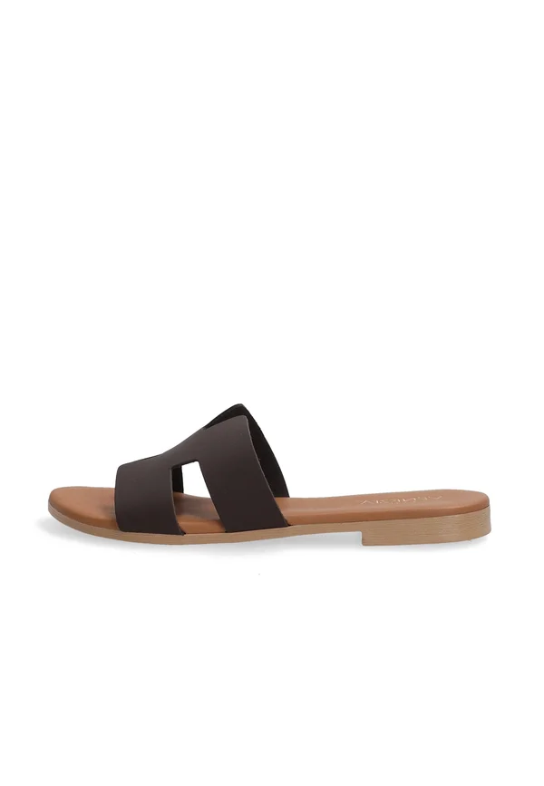Pantolette flach - dark brown