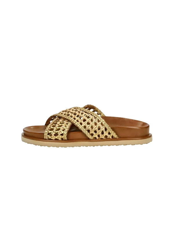 Pantolette flach - gold goat got