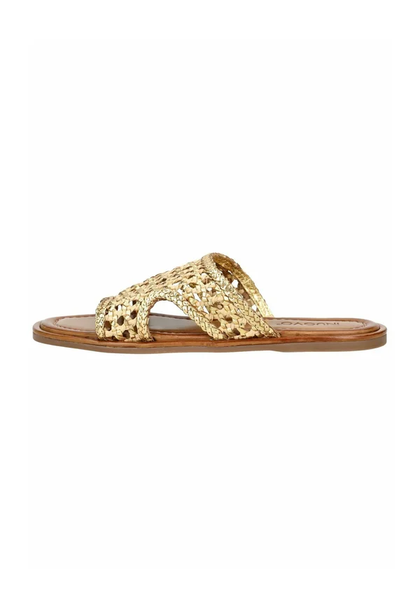 Pantolette flach - gold goat got
