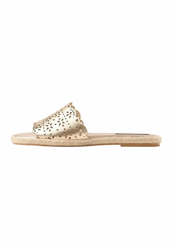 Pantolette flach - gold leather