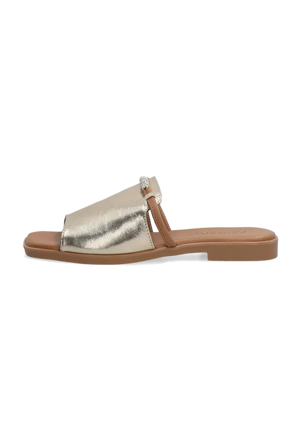 Pantolette flach - gold