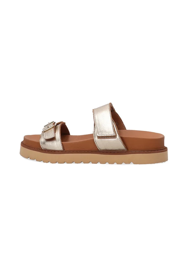 Pantolette flach - gold