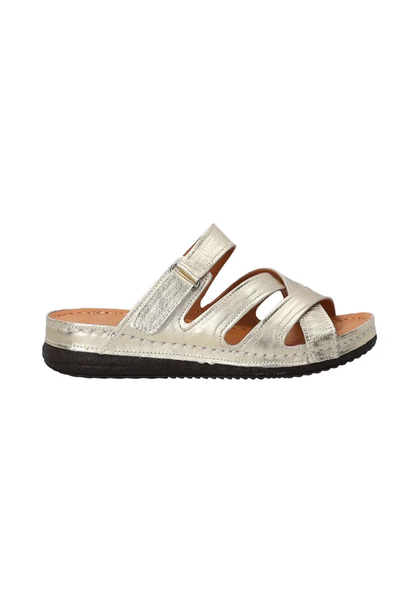 Pantolette flach - gold