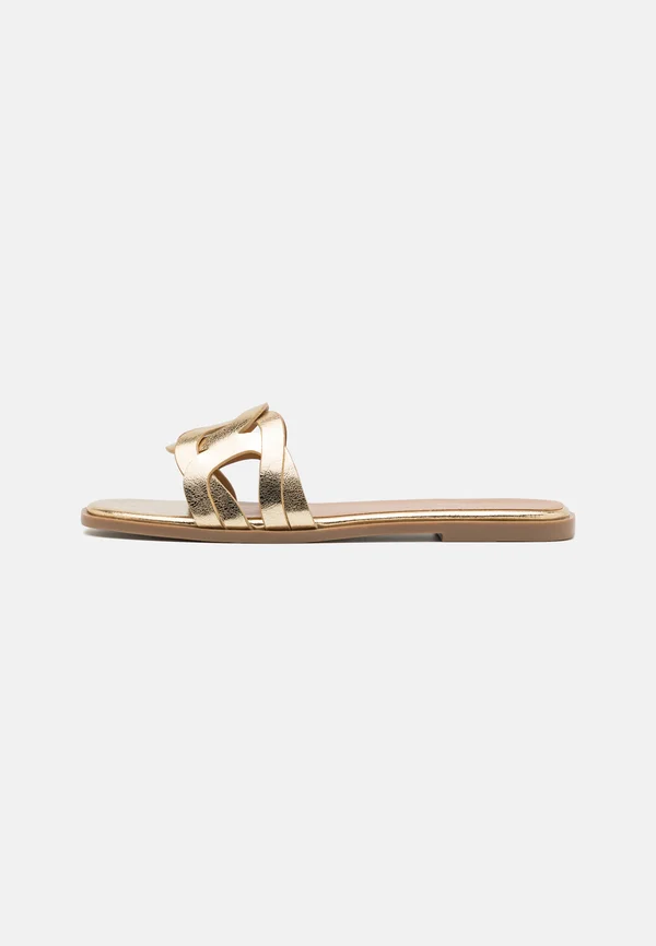 Pantolette flach - gold
