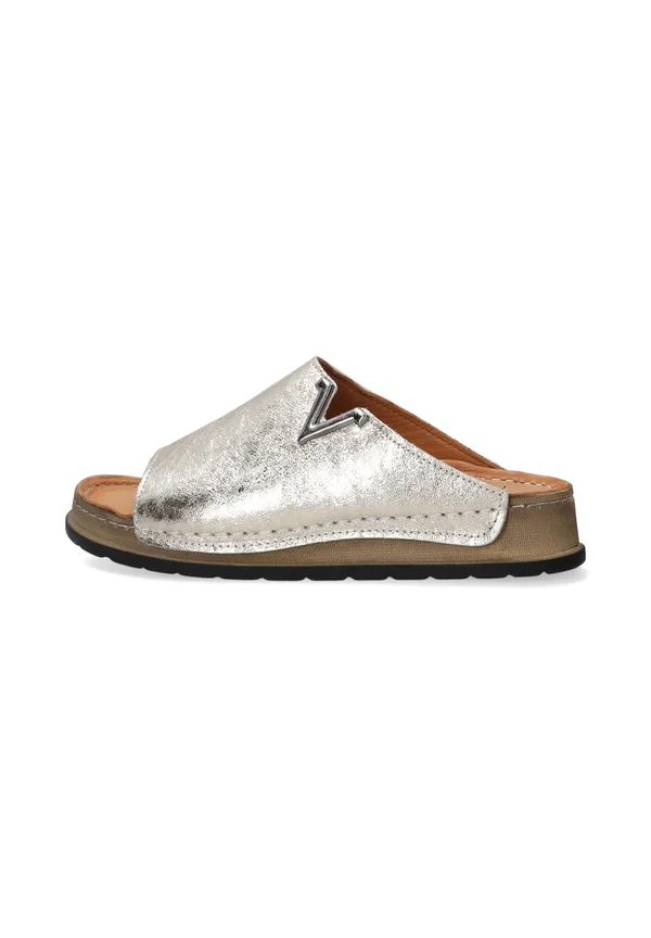Pantolette flach - gold