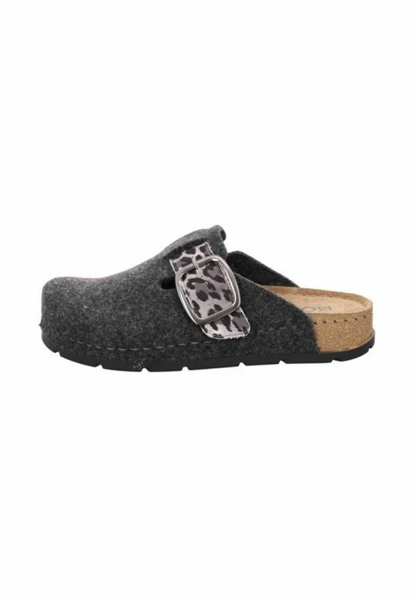 Pantolette flach - grau