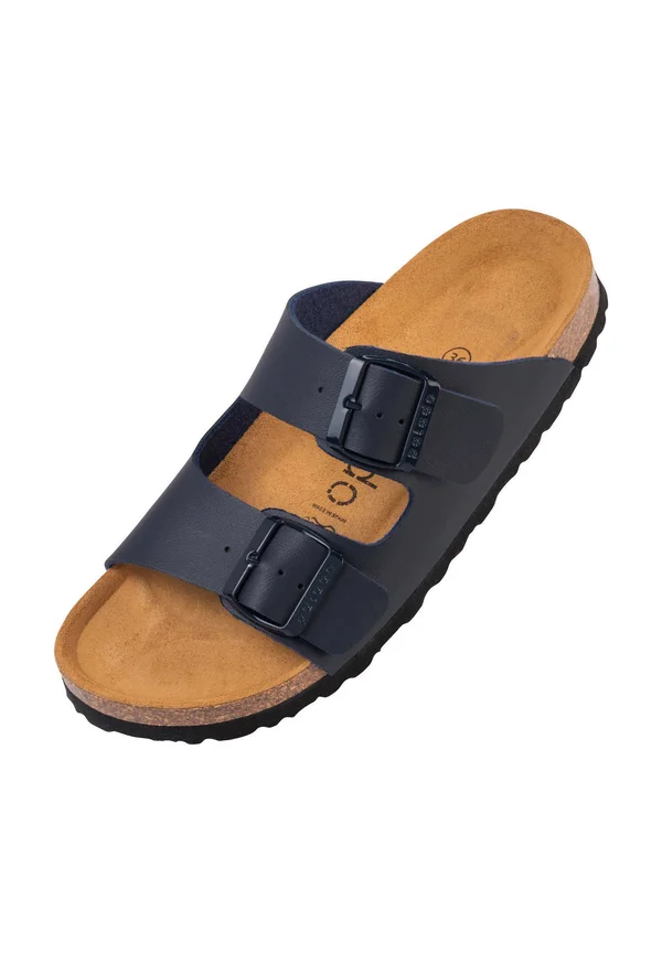 Pantolette flach - marineblau