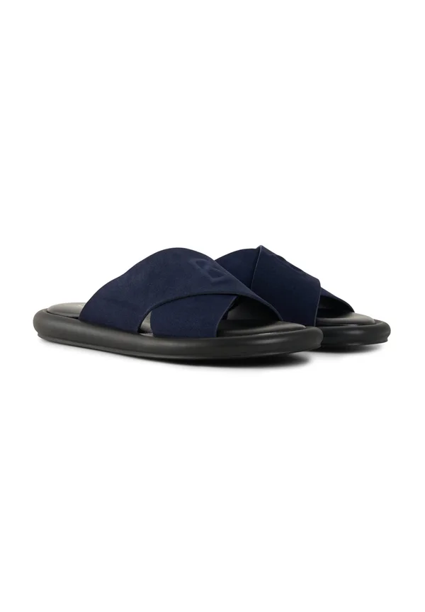 Pantolette flach - navy blau