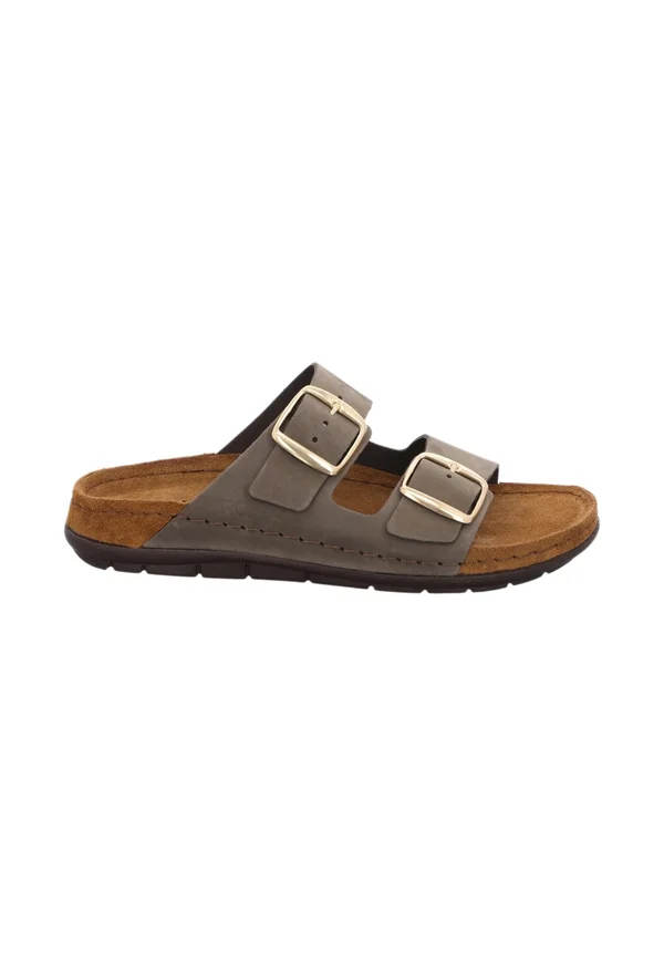 Pantolette flach - olive