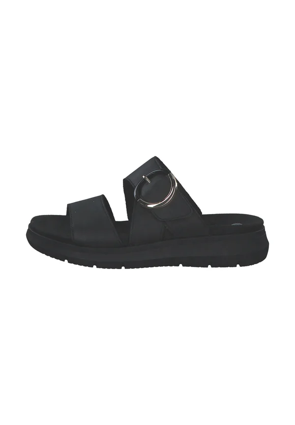 Pantolette flach - schwarz