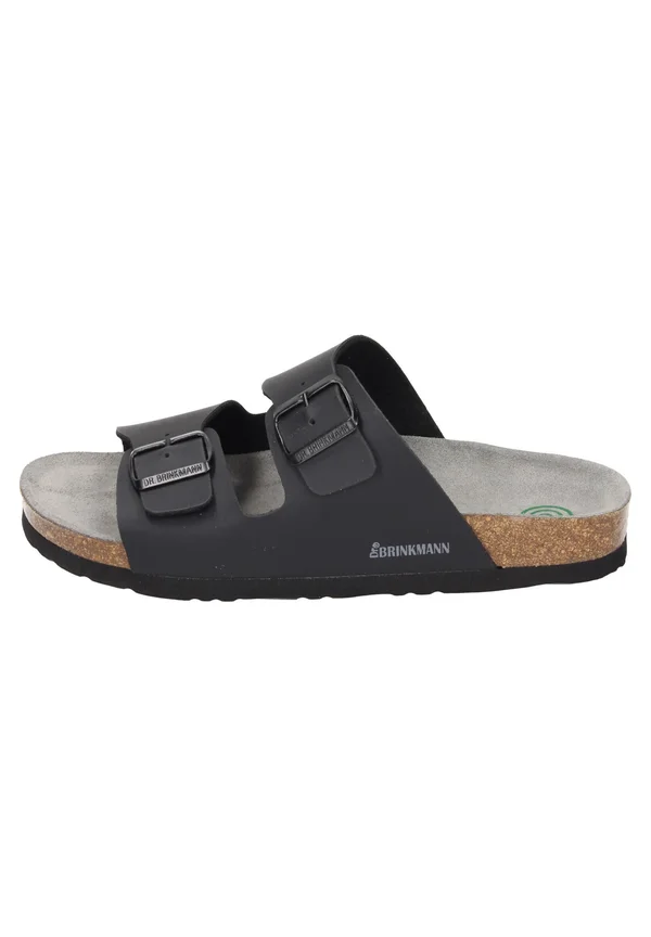 Pantolette flach - schwarz