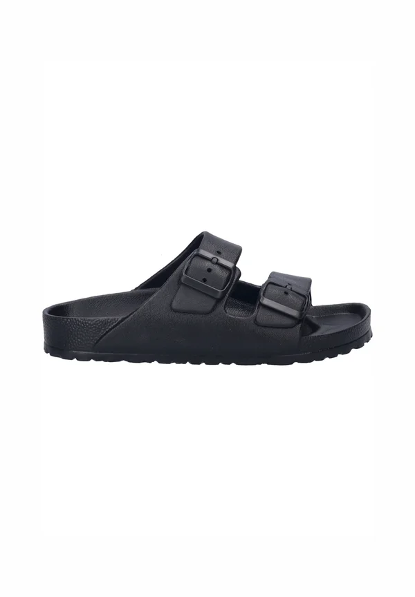 Pantolette flach - schwarz