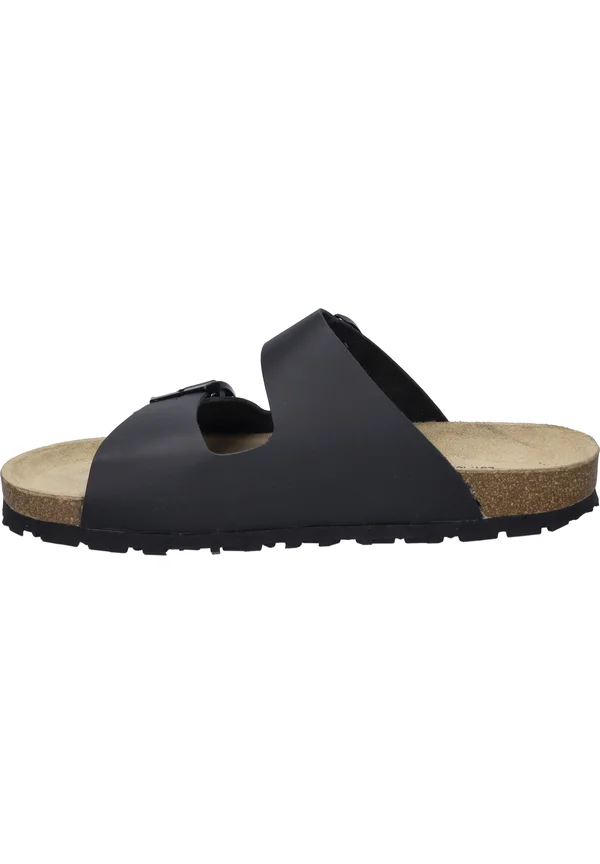 Pantolette flach - schwarz