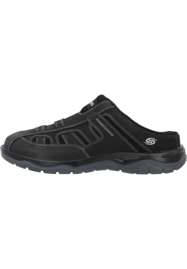 Pantolette flach - schwarz