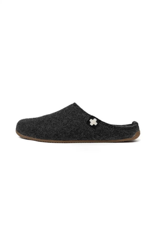 Pantolette flach - schwarz