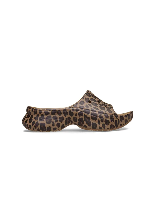 Pantolette flach - sepia leopard