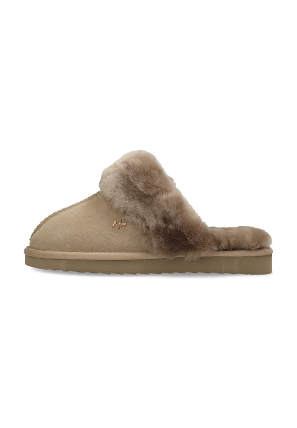 Pantolette flach - taupe