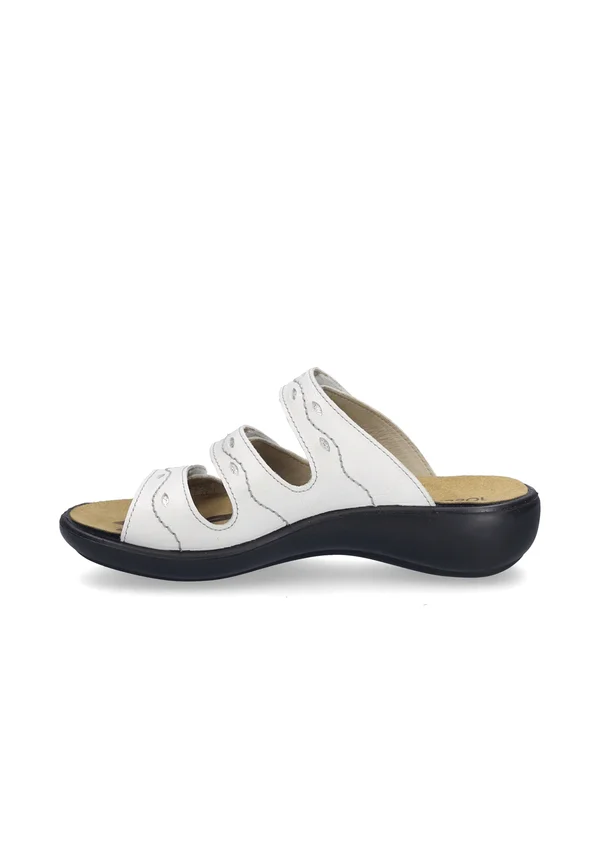 Pantolette flach - weiss