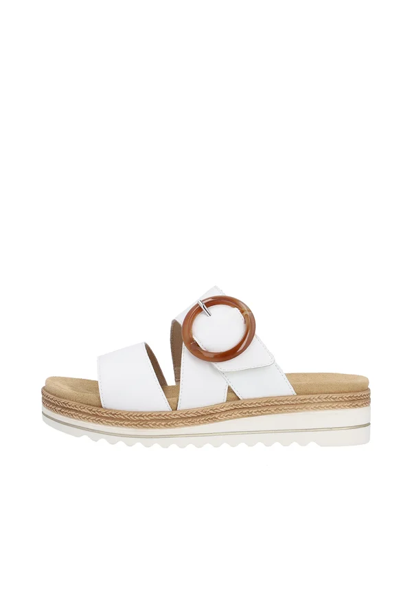 Pantolette flach - weiss